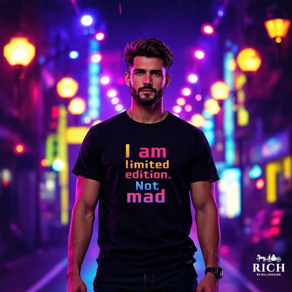 Men's Graphic T-Shirt – Bold Statement Casual Tee, 100% Cotton, 180 GSM (S to XXL) | Message: I Am Limited Edition, Not Mad