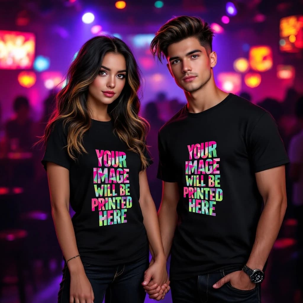 Couple’s Custom T-Shirt – Personalized Text & Image Print Tee | 100% Cotton, 180 GSM | Matching T-Shirts for Girlfriend & Boyfriend | Retail & Wholesale